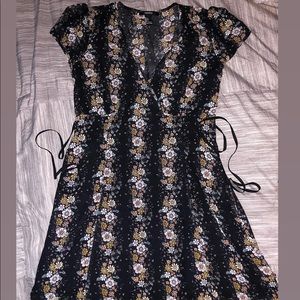 Black Floral Skater Dress